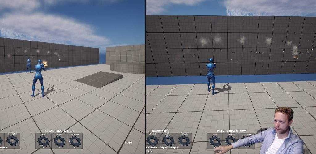 Devlog - Weapon impact sound, Niagara System, and decal based on surface detection