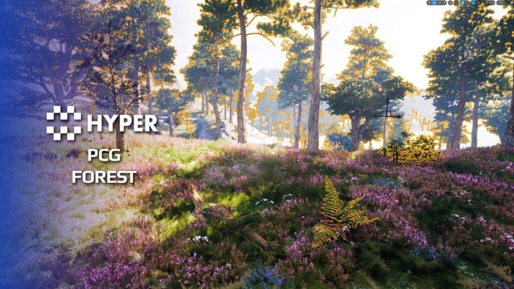 Basic PCG Forest visual for Games by Hyper Unreal Engine systems