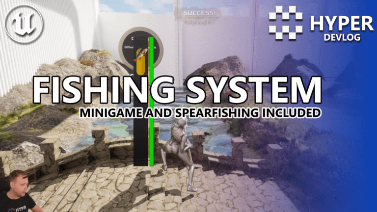 Devlog: Time To Cast Away With The Fishing System visual for Games by Hyper Unreal Engine systems