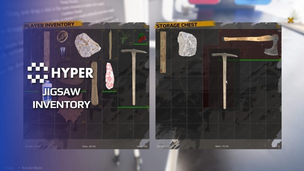 Jigsaw Inventory System visual for Games by Hyper Unreal Engine systems
