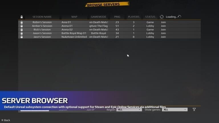 Online Multiplayer Framework visual for Games by Hyper Unreal Engine systems
