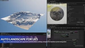 Hyper Auto Landscape Material visual for Games by Hyper Unreal Engine systems