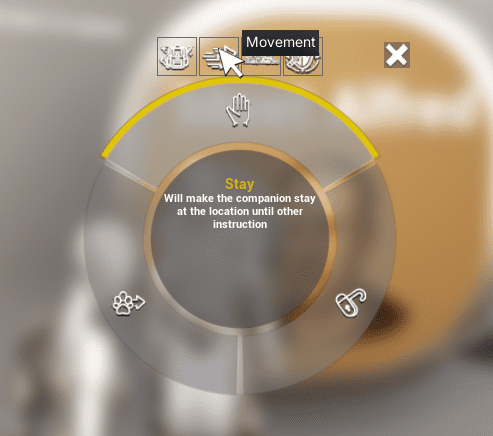 Radial menu action groups screenshot