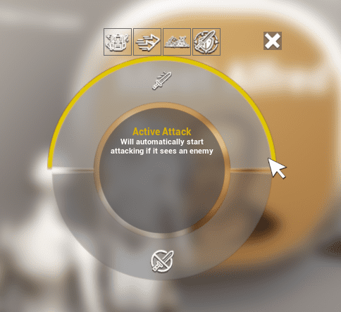 Radial menu action groups screenshot