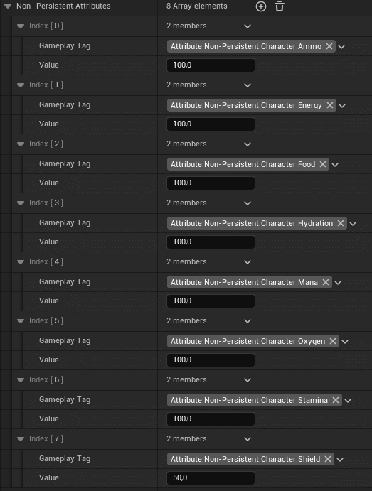 Non-Persistent Attributes screenshot
