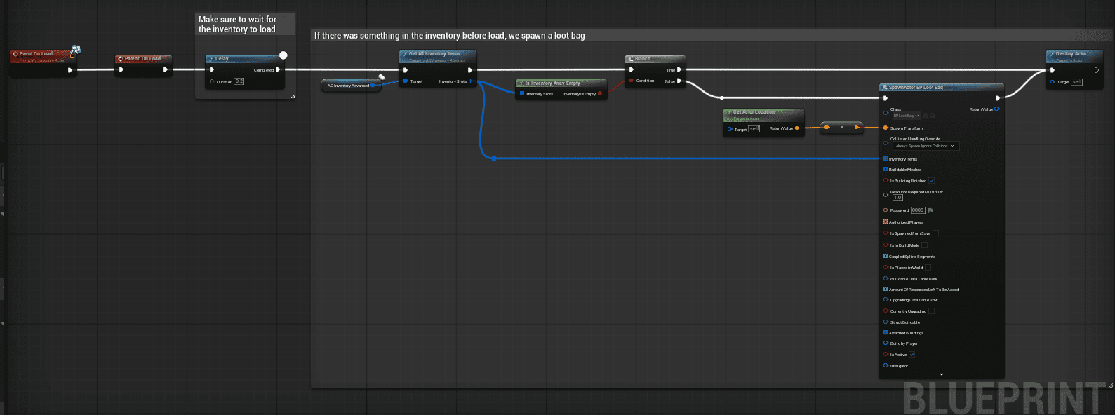 Save / load behaviour screenshot