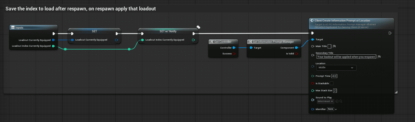 Applying a loadout screenshot