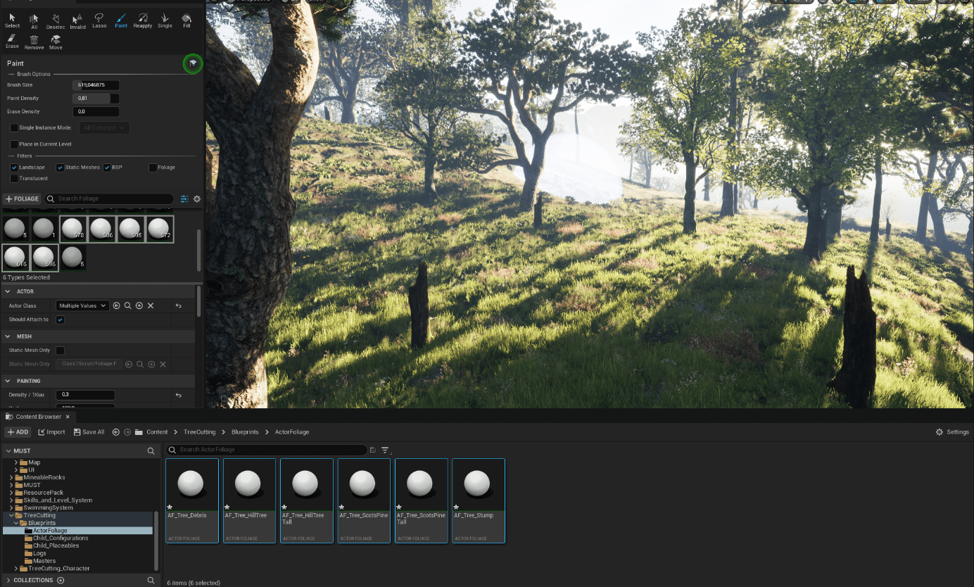 Actor Foliage vs PCG screenshot