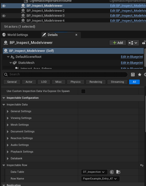 Details Panel / Important Variables screenshot