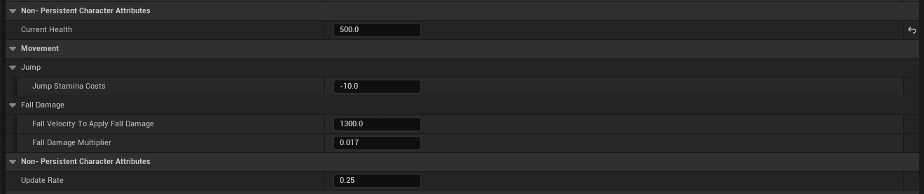 Current Health stored separately from persistent attribute mappings