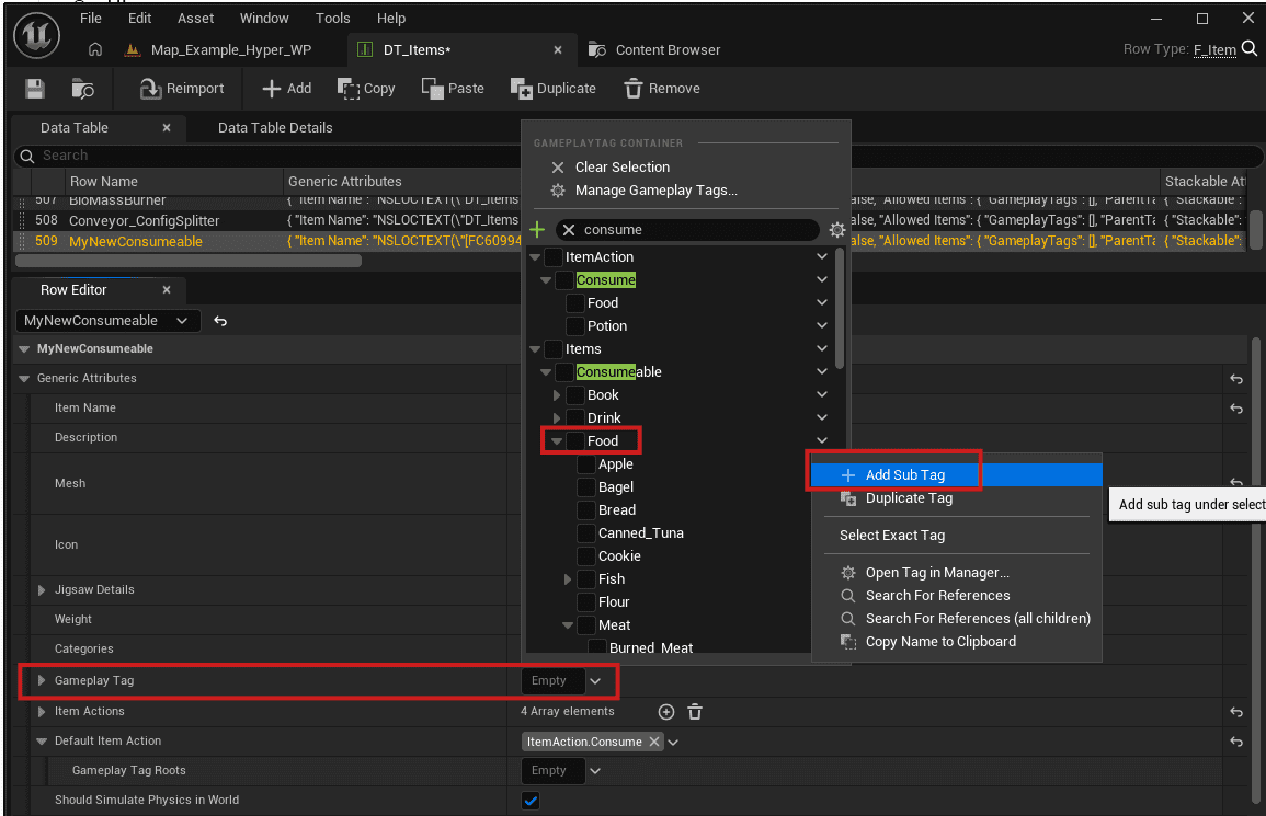 Gameplay tag used as an item identifier