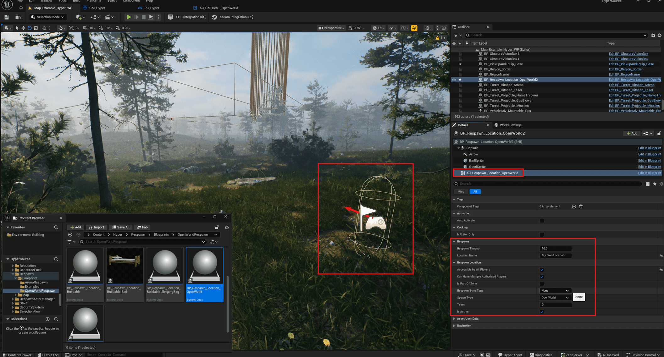BP_Respawn_Location_OpenWorld settings