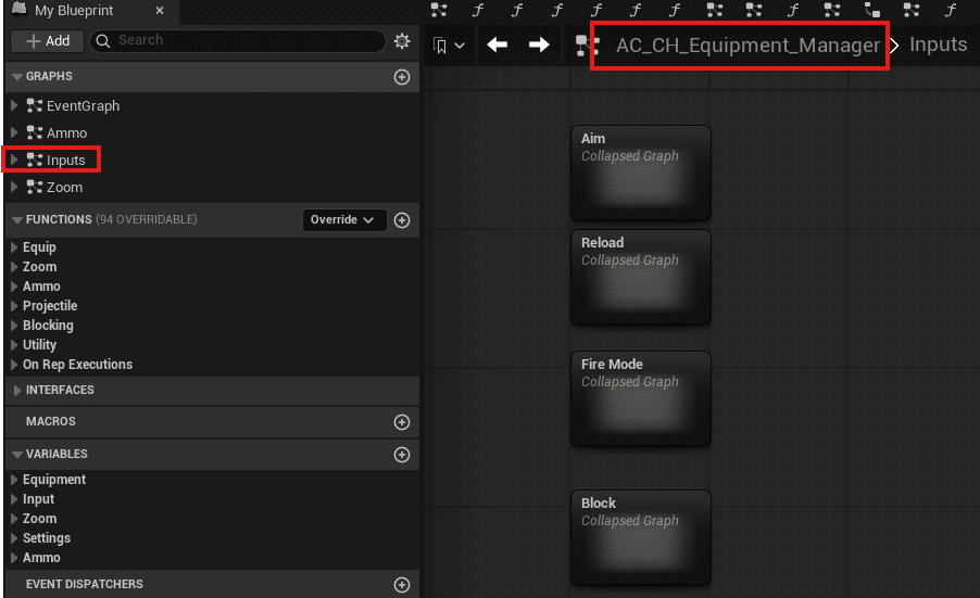 Additional equipment inputs