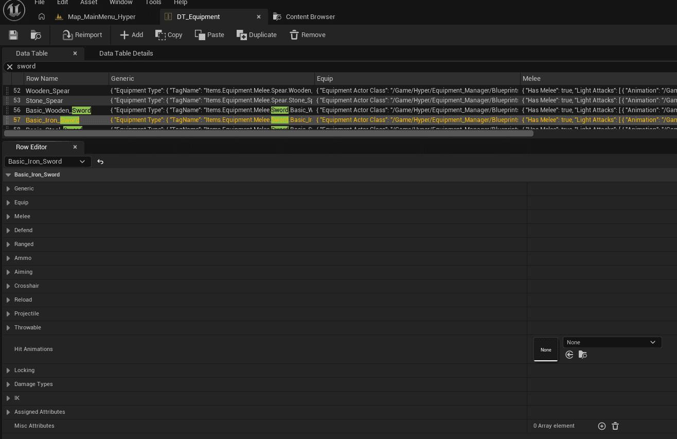 DT_Equipment shared equipment settings