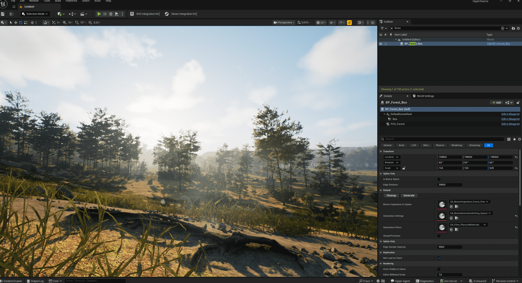 Biome generation filter settings