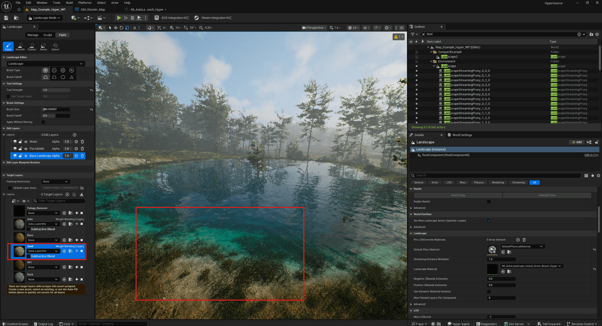 Painting custom landscape layers
