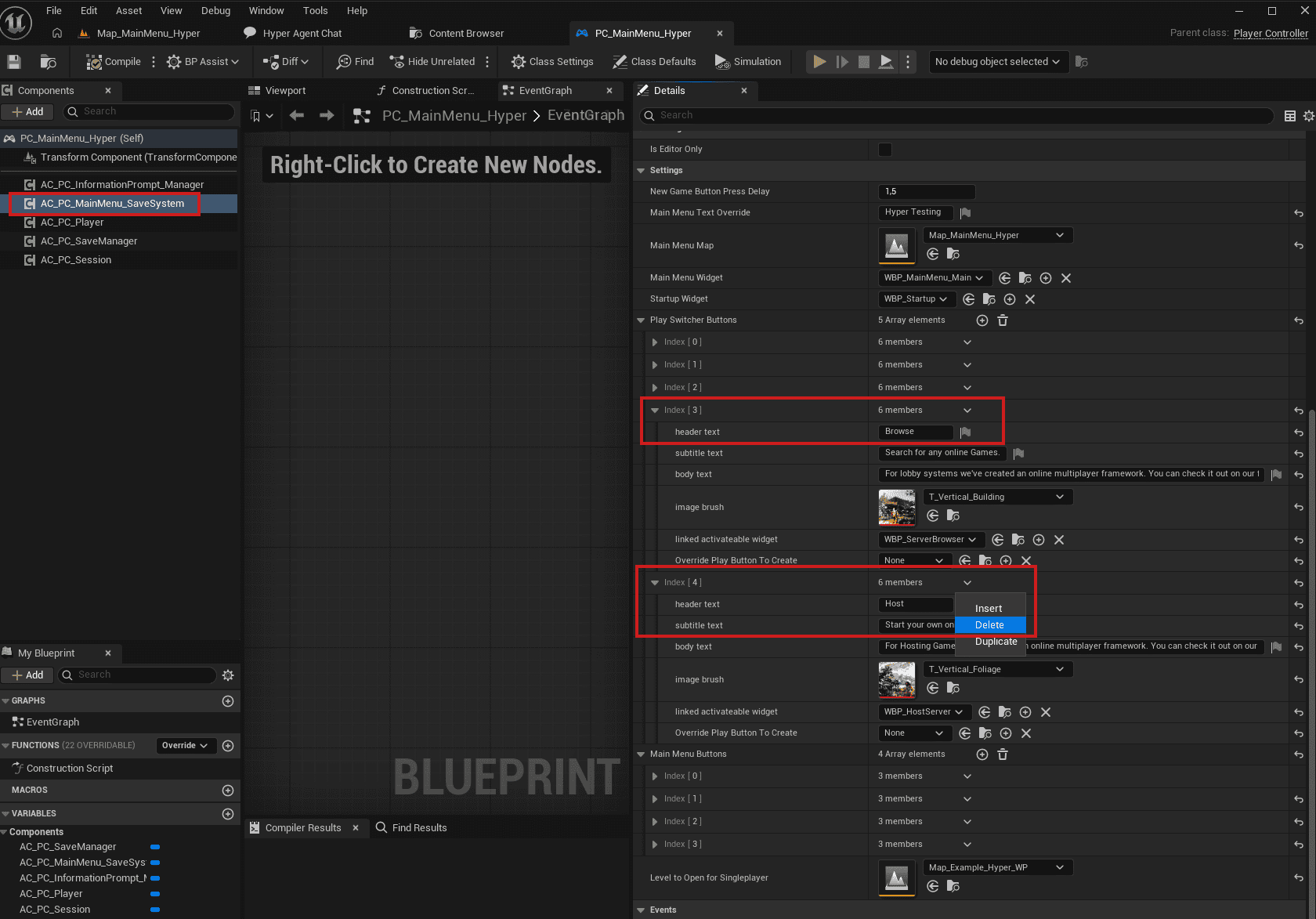 Play switcher button array for singleplayer main menu