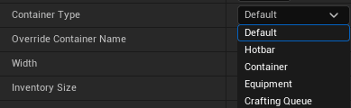 Container Types screenshot