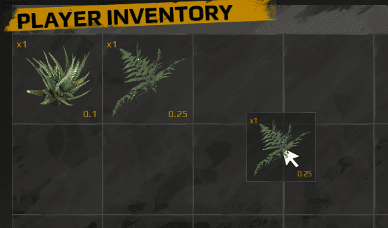 Dragging an item between inventory slots