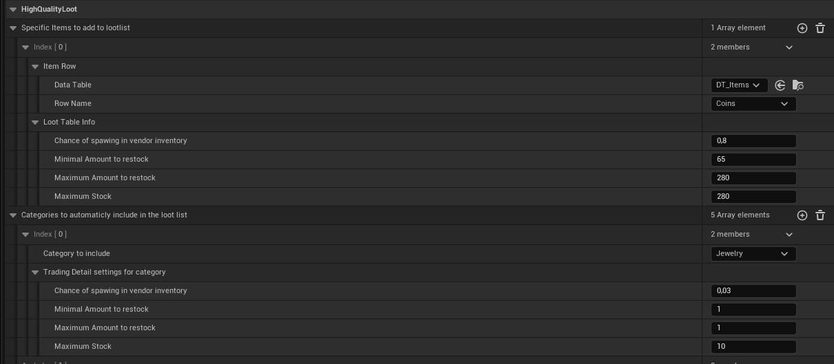 Data Table Format screenshot