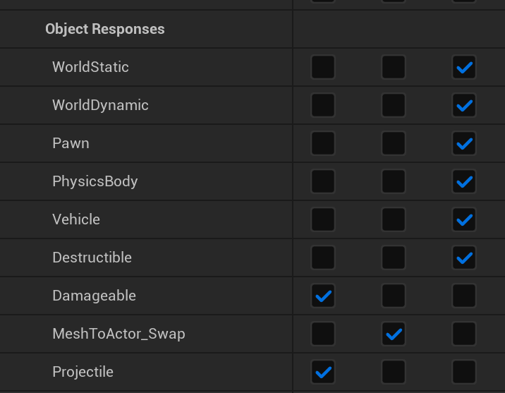 Configuring The System Configuring the Project and Collision Settings screenshot