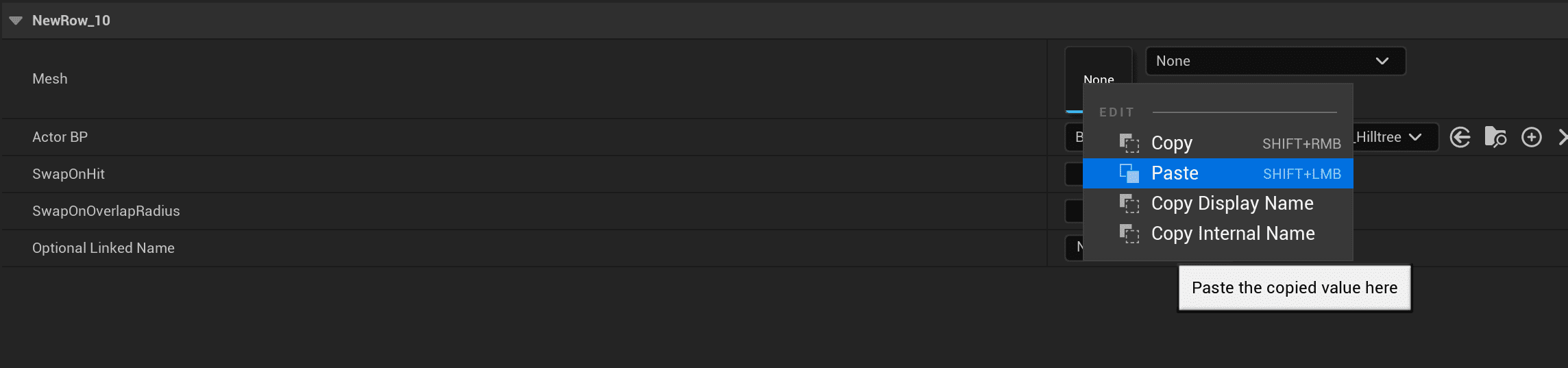 Data Table Configuration screenshot