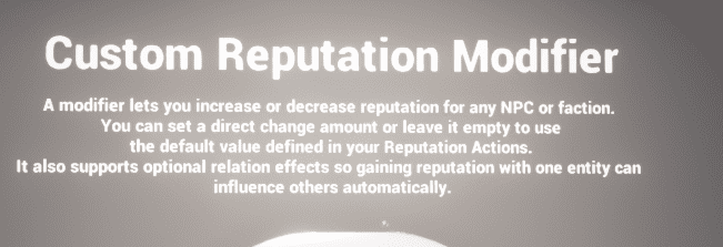Apply a Custom Reputation Change screenshot