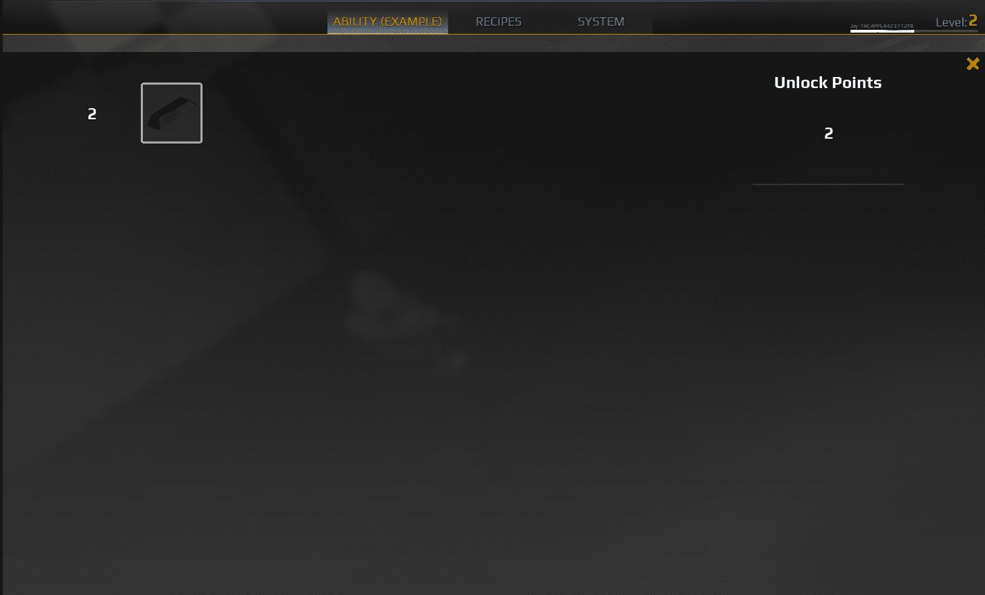Adding unlockable categories tab to the UI Topbar in the menu screenshot