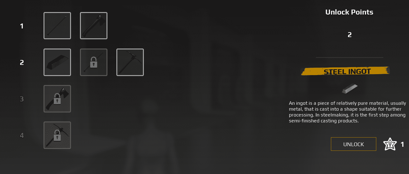 Overview of the Unlock system screenshot