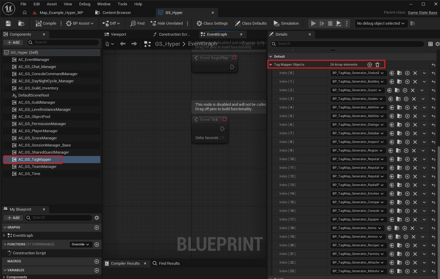 AC_GS_TagMapper with Tag Mapper Objects on the GameState
