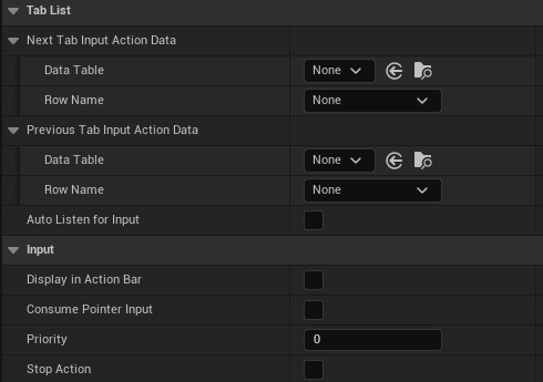 Common Tab List Widget Base screenshot